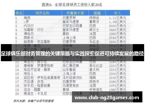 足球俱乐部财务管理的关键策略与实践探索促进可持续发展的路径